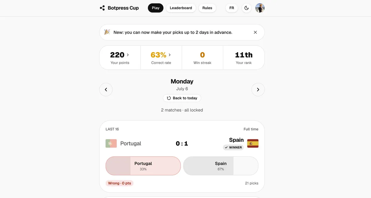 Botpress Cup screenshot